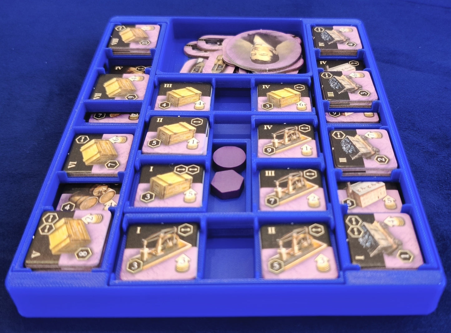 Full player component tray for Brass Birmingham board game